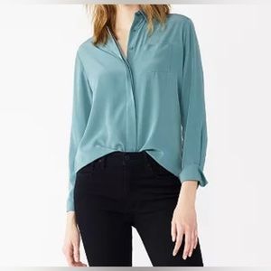 Nine West Button Down Blouse - Size small, Greenish-Blue